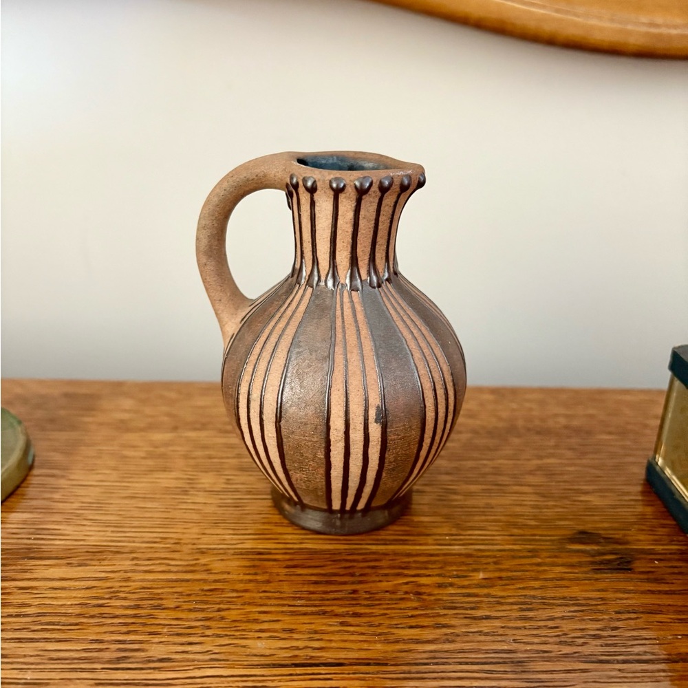 Striped Pottery Pitcher